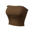 MixMatchy Women's Solid Strapless Smocked Summer Bandeau Tube Crop Top - Walmart.com