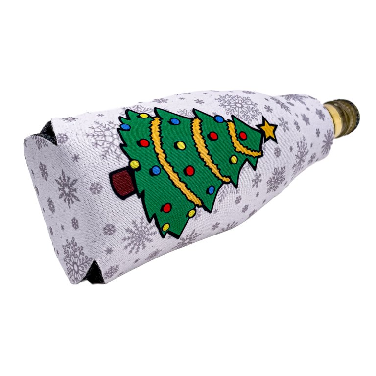 Christmas Tree Pattern Zipper Beer Bottle Coolie