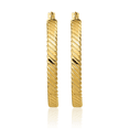 thumbnail image 5 of 14K Solid Yellow Gold 3mm Round Medium Hoop Earrings, 5 of 10