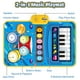 thumbnail image 4 of Baby Toys BLUEJAY 2 en 1 para piano musical y batería, de 1 a 3 años, 4 of 7