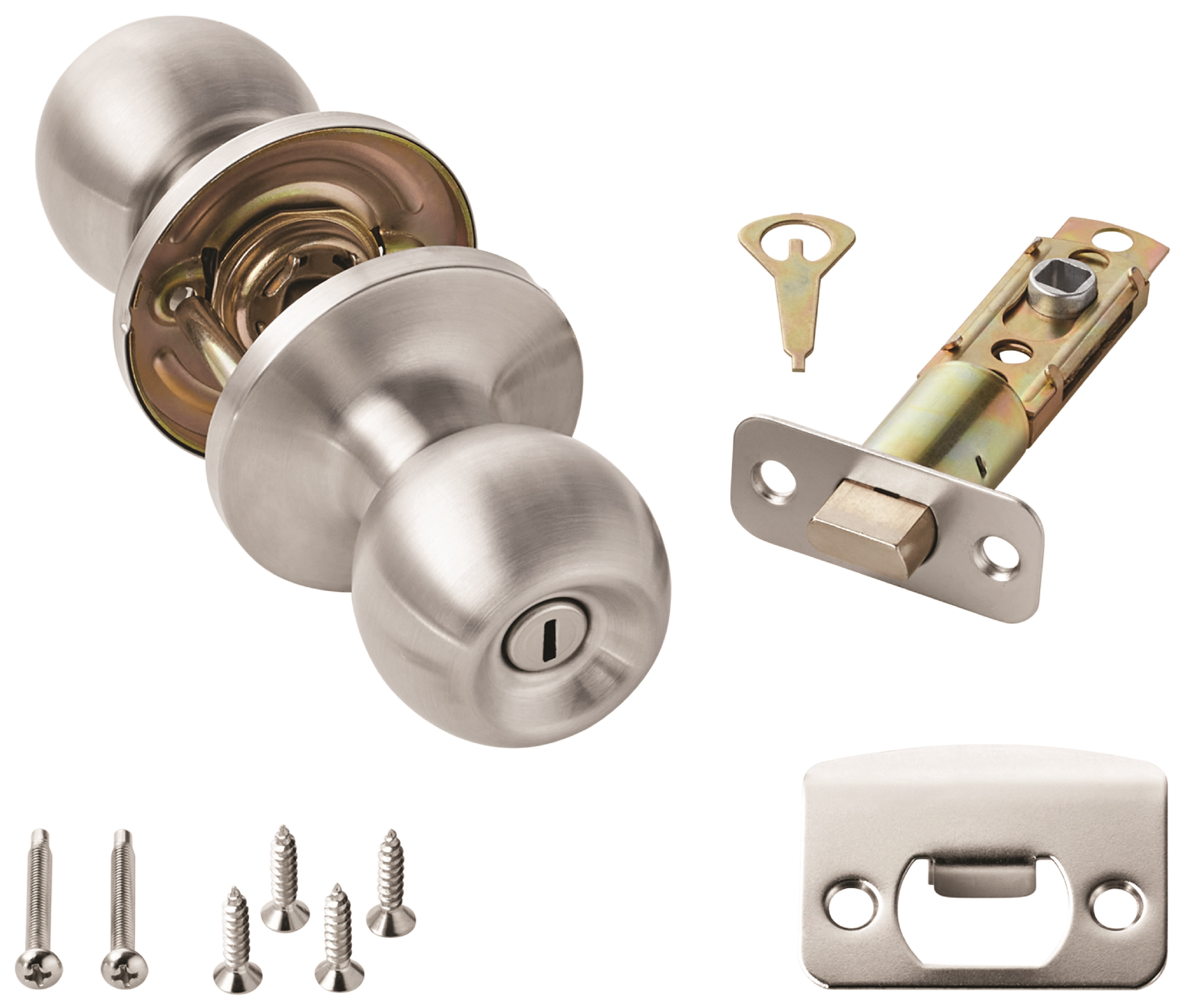 Hyper Tough Privacy Bed and Bath Doorknob, Stainless Steel Finish, 1 Pack