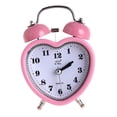 thumbnail image 3 of Vintage Double Reloj Mute Tiempo Dormitorio Hogar Oficina , Rosado, Corazón Colco Despertador de escritorio, 3 of 5