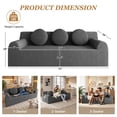 thumbnail image 4 of UHOMEPRO 71"W Sofa and Couch, 3 Seater Extra Deep Seat Cloud Couch with 3 Pillows and Side Pockets for Living Room Small Space, 1200lbs, Deep Gray, 4 of 11