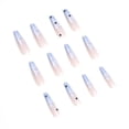 thumbnail image 3 of Fofosbeauty 24PCS Fake Press on Nails Coffin Long Fake Nails for Girls Women, Cloud in Sky with Diamonds, 3 of 10