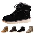 thumbnail image 2 of LIJCC Snow Boots for Women Faux Furry Lined Ankle Booties Fall Winter Short Boots Low Heel Suede Leather Lace Up Boots Casual Comfort Slip on Wide Width Ladies Boots, 2 of 7