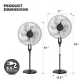 thumbnail image 2 of mollie Ventilador de pedestal oscilante con control remoto Temporizador 12H Altura ajustable portátil 6 aspas Circulador de aire silencioso Ventilador de piso de pie para dormitorio hogar, 2 of 5