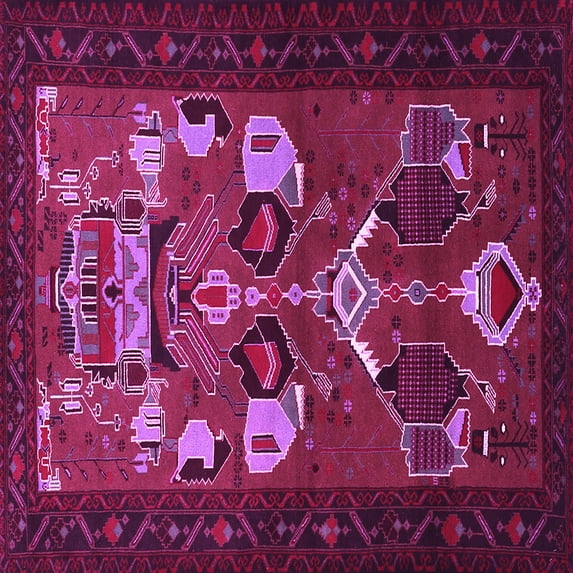 Ahgly Company Indoor Square Persian Pink Traditional Area Rugs, 4' Square