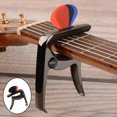 thumbnail image 4 of Accesorios de cejilla de guitarra 3 en 1 creativos con 3 selecciones para bajo acústico banjo Negro A Sunnimix Capo y selecciones, 4 of 8