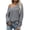 Gray, variant on Fesfesfes Women Sweaters V-neck Pullover Casual Loose Knitted Sweater Top Blouse Clothes Sale