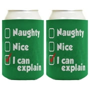 ThisWear Christmas Coolie I Can Explain Humorous Christmas Presents 2-pack Can Coolie Drink Coolies Multi