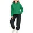 thumbnail image 2 of YOUYEDIAN Girls Boys Hoodies Set Long Sleeve Hoodie and Joggers Pant Sets Child 2 Piece Sweatsuits Fall Winter Spring Outfits Black-Green 3-4 Years, 2 of 5