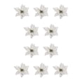 thumbnail image 2 of Wosthever Pack of 10 Christmas Glitter Flowers Year Heads Gifts Tree Xmas Ornaments Decoration New Simulation Artificial Flower Plata 10Conjunto, 2 of 6
