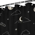 thumbnail image 3 of Black Night Sky Pattern Shower Curtain 72"x84" ,Bathroom Decorative Shower Curtains Set with 12 Hooks,Modern Waterproof Washable Shower Curtain, 3 of 6