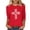 Red, variant on UVEASISHA Women's Christian Cross T-Shirt 3/4 Sleeve Religious Print Casual Faith Tops loose fit casual tops for dailywear Green L