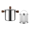 thumbnail image 4 of Olla para freír profunda con doble asa, mini freidora de aceite profunda, olla para sopa, utensilios de cocina de acero inoxidable, olla para freír S, 4 of 8