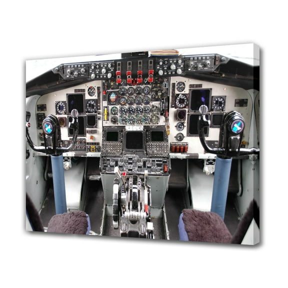 Cockpit Airplane Controls Gauges Canvas Poster Bedroom Decor Sports Landscape Office Room Decor Gift,Frame-style,08x12inch(20x30cm)