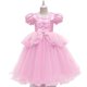 thumbnail image 3 of Vestido de verano para niña, sin mangas, con volantes, encaje, mangas con lazo, bordado de malla, falda de princesa con lazo, poliéster, 3 of 6