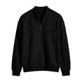 thumbnail image 5 of Harcomeey Sweatshirts Men Solid Color Stand Up Collar Half Zip Long Sleeve Sweatshirt Base Layer Outerwear Casual Pullover Soft and Comfortable, 5 of 8