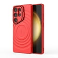 thumbnail image 2 of Strong Magnetic for Samsung Galaxy S25 Ultra Case, Military Grade Drop Protection, Compatible with MagSafe, Built-in Camera Cover Kickstand, Matte Slim Phone Cover for Samsung Galaxy S25 Ultra, Red, 2 of 5