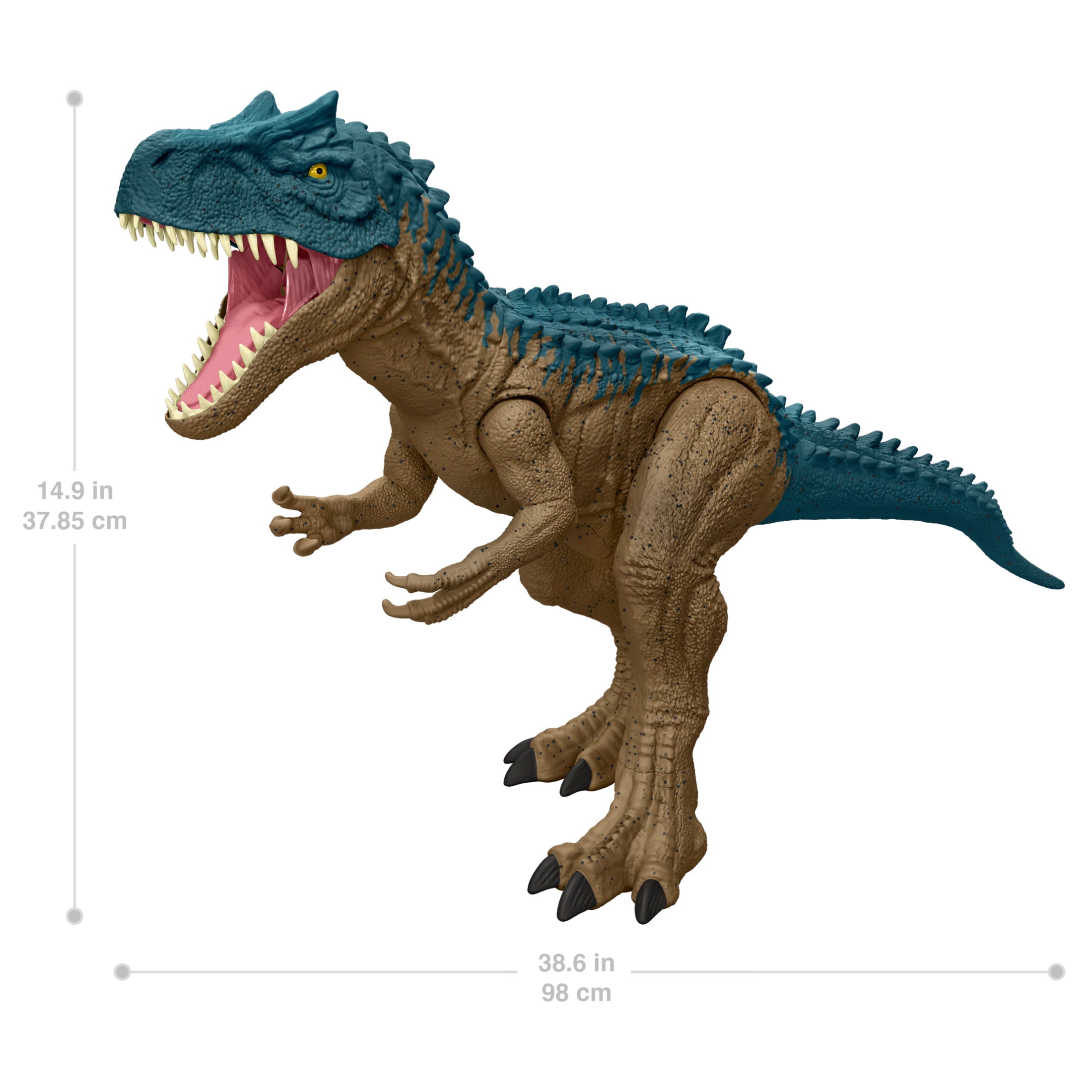 Jurassic World Super Colossal Allosaurus Dinosaur Action Figure Toy 38 Inches Long, Swallows Minis