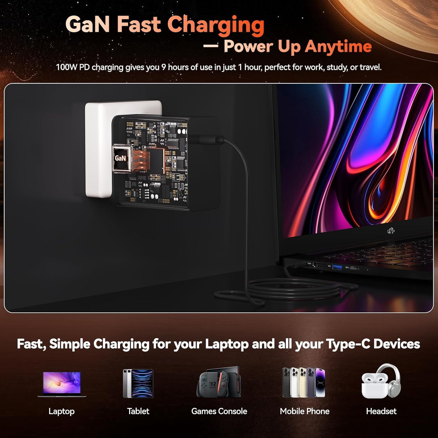 17.3" IPS FHD Gaming Laptop AMD Ryzen 7 7735HS 16GB DDR5 RAM 256GB SSD (Up to 4.75GHz, Beat i7-12650H) with Radeon 680M Graphics 180° Hinge Dual-Fan Cooling