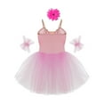 thumbnail image 4 of TiaoBug Girls Professional Ballet Leotards Tutu Dress Ballerina Swan Lake Competition Dancewear Pink 11-12, 4 of 7