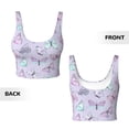 thumbnail image 6 of Goofa Purple Butterfly Printed Sports Bras for Women, High Impact Running Bra Workout Crop Tank Tops Longline Sports Bra Push up-X-Large, 6 of 9