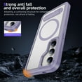 thumbnail image 6 of Decase Magnetic case for Samsung Galaxy S22 Case,Built-in Kickstand,Compatible with Mag-Safe, Dual-Layer Protection Military Grade Protective Phone Case for Samsung Galaxy S22,Purple+Clear, 6 of 7