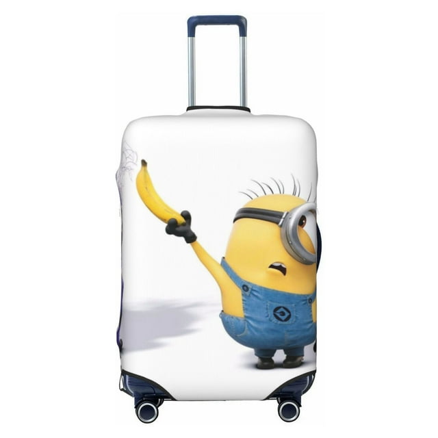 Cute Anime Cartoon Minions Travel Suitcase Protective Cover Trunk Case Washable Elastic Luggage Cover Fits X-Large Suitcase Protector Baggage With Concealed Zipper Gifts