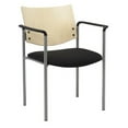 thumbnail image 6 of KFI Studios Evolve Dining Chair with Arms, Chocolate Wood Back, Black Vinyl Seat, 6 of 6