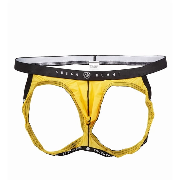 Men's Gregg Homme 162134 Bubble G'Homme Butt Lifting Jock (Yellow XL)