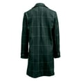 thumbnail image 5 of Luwomo Plaid Wool Coats for Women Fall Winter Casual Checkered Long Dress Blazer Jackets Trench Coats Peacoats,Dark Green,3XL, 5 of 5
