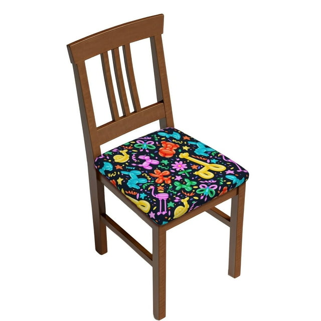 KLL Colorful Air Balloons1 Pattern Seat Covers for Dining Room Chairs,Washable Chair Seat Chair Covers Seat Protector-Six Piece