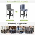 thumbnail image 5 of Striped Navy Blue Bar Stool Covers - Stretch Dining Chair Covers Set of 6, Farmhouse Line Stripes Classic Bar Chair Cover Removable Counter Stool Pub Chairs Slipcovers Protectors for Kitchen/Cafe, 5 of 9