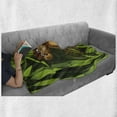thumbnail image 6 of Jungle Soft Flannel Fleece Throw Blanket, Wildlife Theme Illustration of a Monkey in the Woodland Print, Cozy Plush for Indoor and Outdoor Use, 50" x 70", Brown and Fern Green, by Ambesonne, 6 of 6