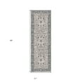 thumbnail image 3 of 8' Gray and Ivory Oriental Power Loom Runner Rug, 3 of 5