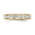 thumbnail image 4 of 14K Yellow Gold Ring Band Wedding Diamond Round AA Quality Trio Ladies , Size 6, 4 of 7