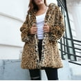 thumbnail image 2 of Tuphregyow Women Winter Long Sleeve Coat Trendy Jacket Solid Oversized Loose Warm Outerwear with Pocket Fuzzy Fleece Open Front Hooded Cardigans Brown M, 2 of 9
