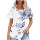 thumbnail image 1 of Fiudx Liquidación de Ahorros de Verano Tops Estampados Informales de Manga Corta con Cuello Redondo y Estampado Del Día de La Independencia para Mujer, 1 of 5