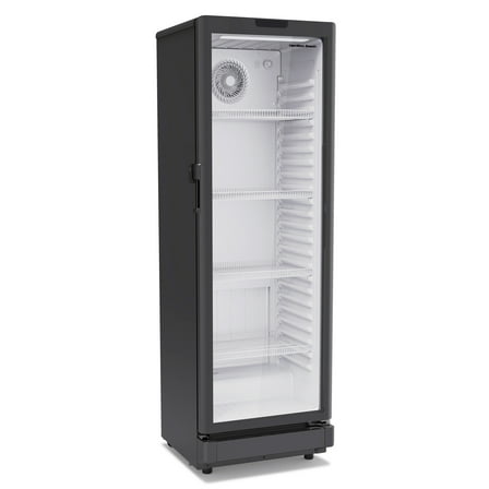 Hamilton Beach, 8.5 Cu.Ft. Commercial Glass Display Refrigerator, Black