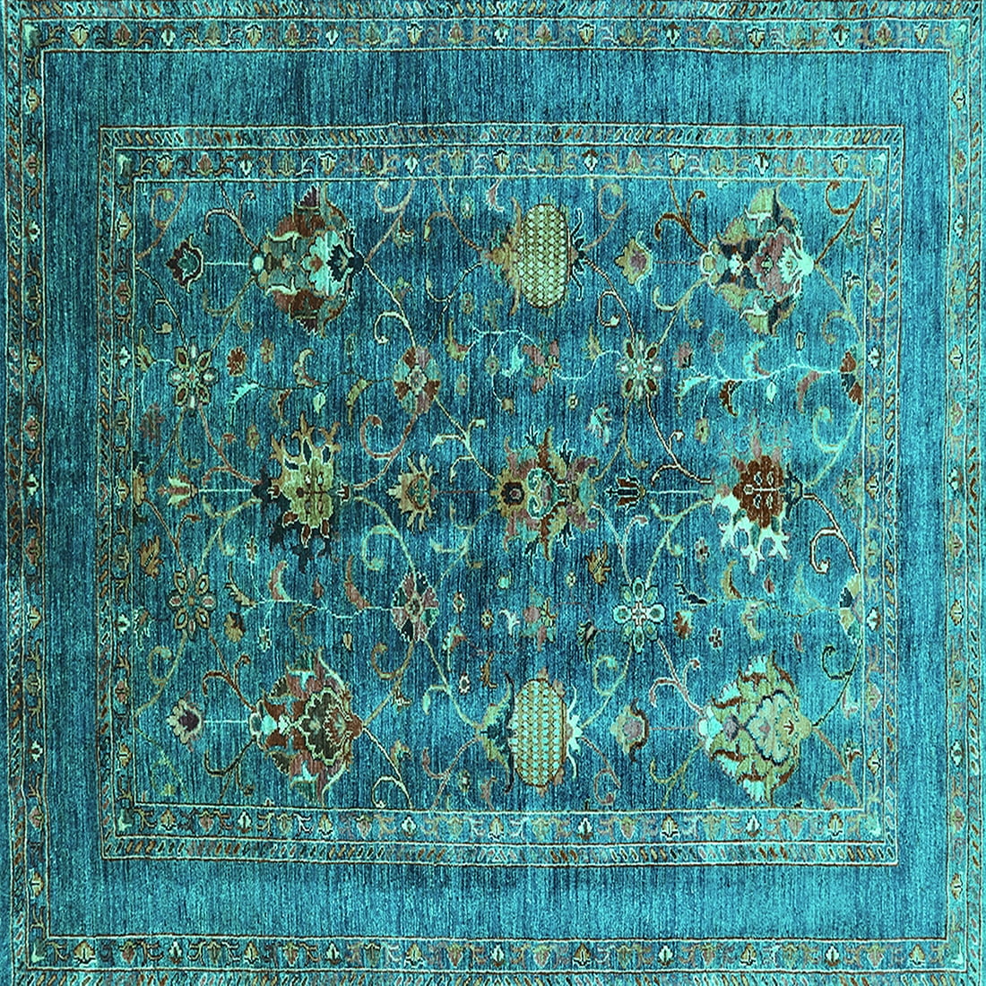 Turquoise Mediterranean Rug Ahgly Company Indoor Square Oriental Turquoise Blue Industrial Area ...