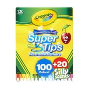 Angle View: Crayola Super Tips Marker Set, Washable Markers, Assorted Colors, 120Ct