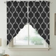 thumbnail image 5 of Black Plaid Swag Valances for Windows 2 Pack Retro Country Moroccan National Geometrical Plaid Swag Kitchen Curtains 36 Inches Long Rod Pocket Short Window Treatment for Kitchen Bathroom 28"x36", 5 of 9