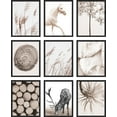 thumbnail image 2 of PixonSign Framed Canvas Print Wall Art Set - Sepia Horse & Deer Animal Florals Posters - Set of 9 Nature Wilderness Photography Modern Art Farmhouse Wall Décor for Rooms - 12"x16" Black, 2 of 5