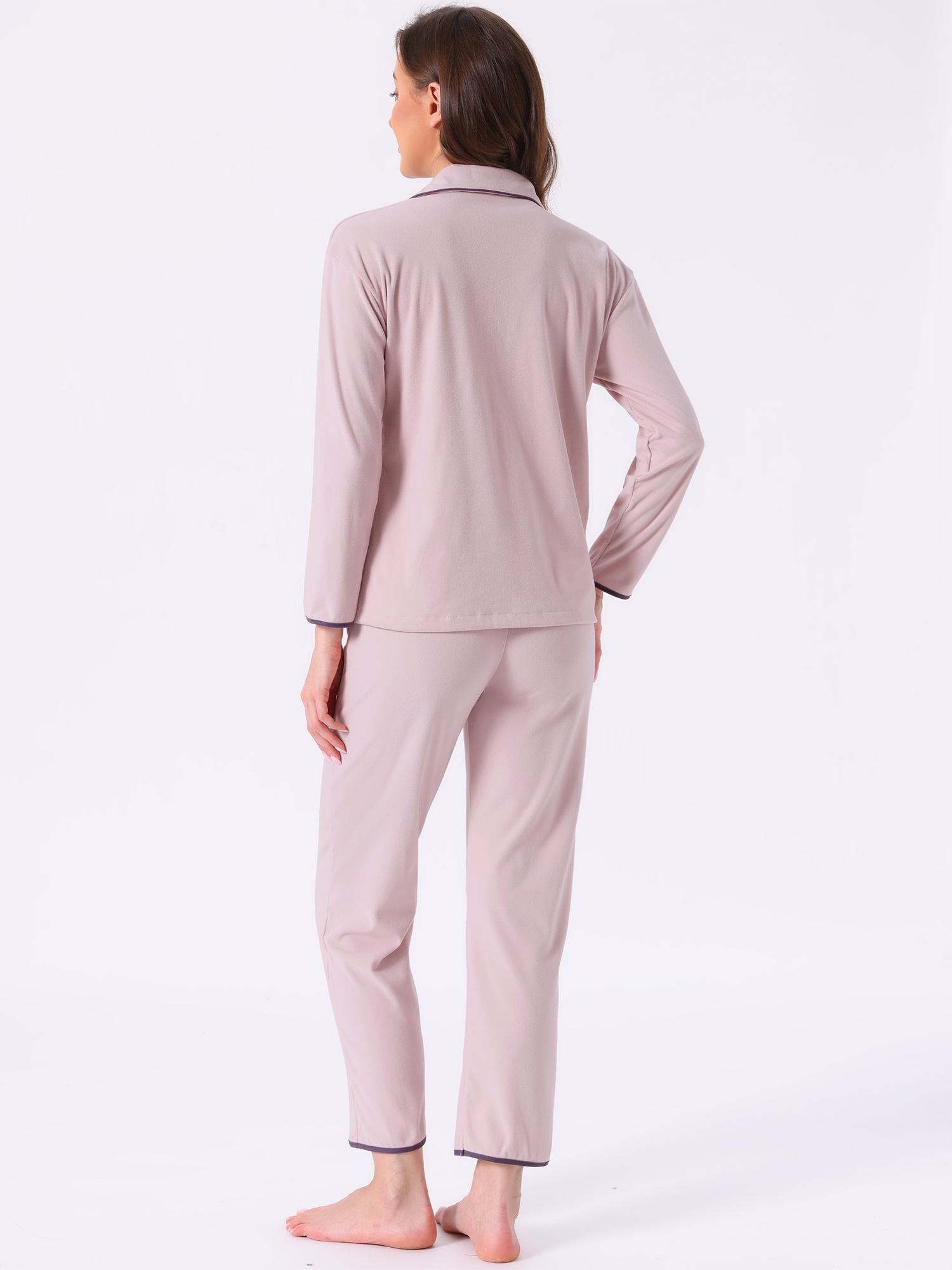 DARING DIVA Pajamas Set Winter Fleece Warm Long Sleeve Sleepwear XS Pink