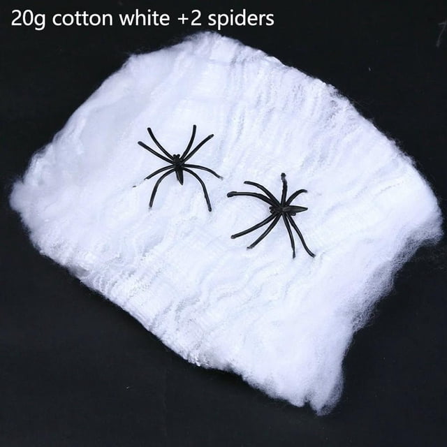 Halloween Artificial Spider Web Stretchy Cobweb With Spiders Scary Party Halloween Props Scene Haunted For Bar Decoration House