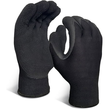

EvridWear 3 Pairs Winter Unisex Work Gloves Latex Coated Warm Insulated Lined Cold Weather Freezer Glove L