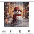 thumbnail image 2 of Christmas Snowman Snow House 4Pcs Shower Curtain Set Shower Curtain Set with Carpet Bath Mat, 2 of 8