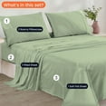 thumbnail image 3 of CCNY RV Sheet Set Bunk 35X89" Truck Sleeper 600 TC Egyptian Cotton Solid Camper 4PC Hotal Feel Sheets 12" Deep Pocket Moss, 3 of 8