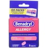 Benadryl Allergy Ultratabs Tablets, Go Packs 8 ea (Pack of 2)